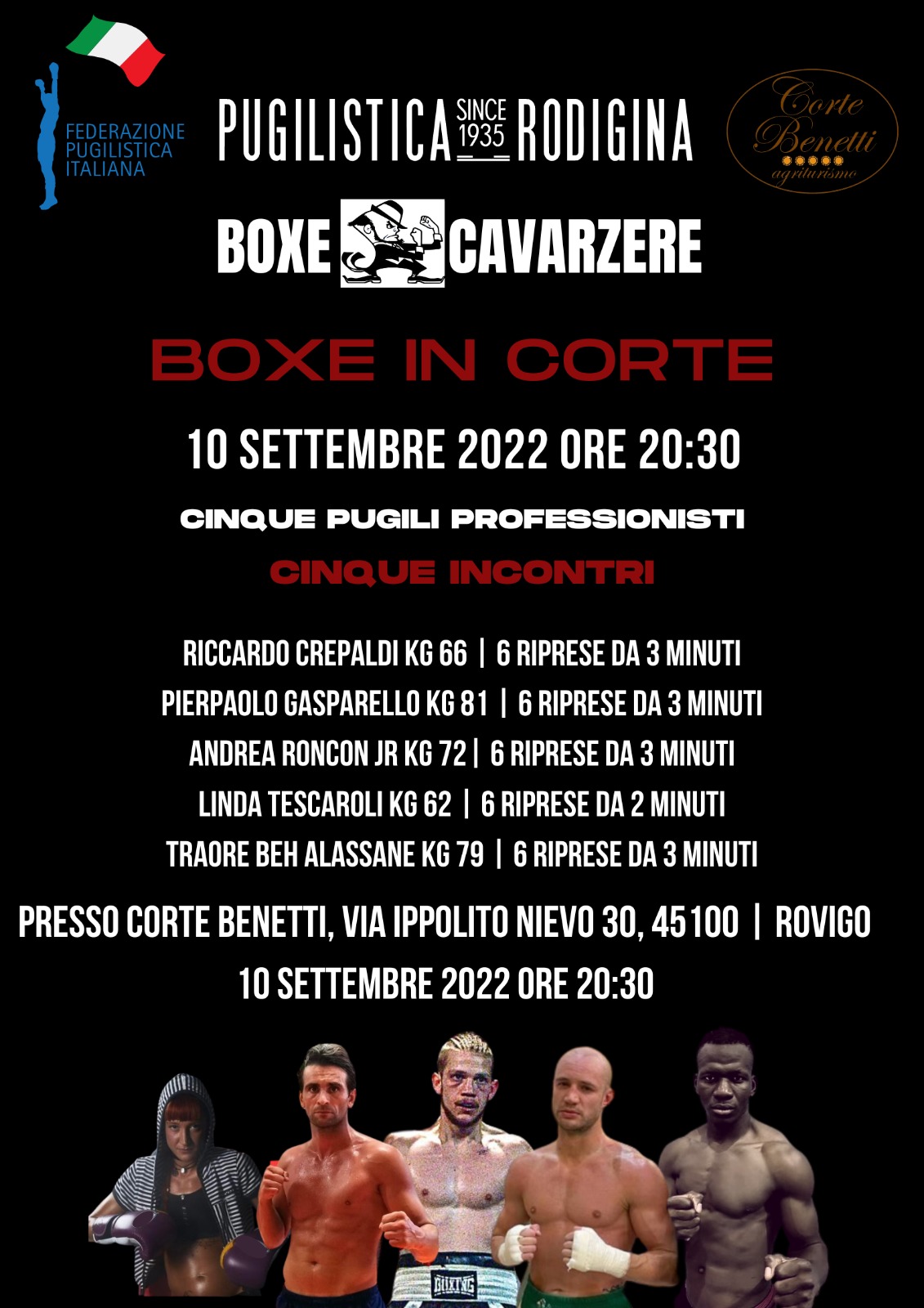 Boxe in Corte: a Rovigo la grande boxe professionistica